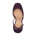 thumbnail image 3 of XYD Women Platform Thick Block High Heels Square Toe Ankle Strap D'orsay Pumps Party Date Dress Shoes Size 7 Purple, 3 of 4