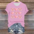 thumbnail image 2 of Hyknon Hauts pour Femmes Été Saint-Valentin Imprimé Manches Courtes Col Rond Haut/chemise Pull Doux Polyvalent pour Sortir, 2 of 4