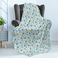 thumbnail image 4 of Robot Soft Flannel Fleece Throw Blanket, Colorful Interpretation of Futuristic Technological Machines and Polka Dots Print, Cozy Plush for Indoor and Outdoor Use, 50" x 70", Multicolor, by Ambesonne, 4 of 5