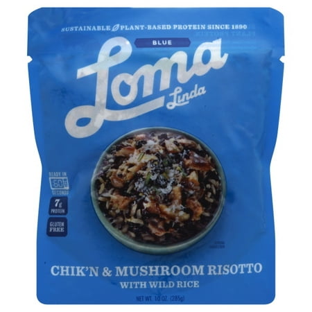 Loma Linda Blue - Plant-Based Complete Meal Solution - Heat & Eat Chik'N & Mushroom Risotto (10 oz.) (Pack of 3) - Non-GMO, Gluten (The Best Mushroom Risotto)
