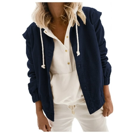 

Women Solid Color Corduroy Cardigan Buttoned Fashion Long Sleeve Loose Shirt Jacket Short Style Outwear Velour Vest Light Weight Jacket for Women Womens Thin Jacket Fleece Scrub Jacket Light Jacket