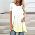 thumbnail image 3 of Lovzfmll Womens Summer Oversized Tops! Women's Classic-Short-Sleeve V-Neck T-Shirt Light Yellow L, 3 of 5