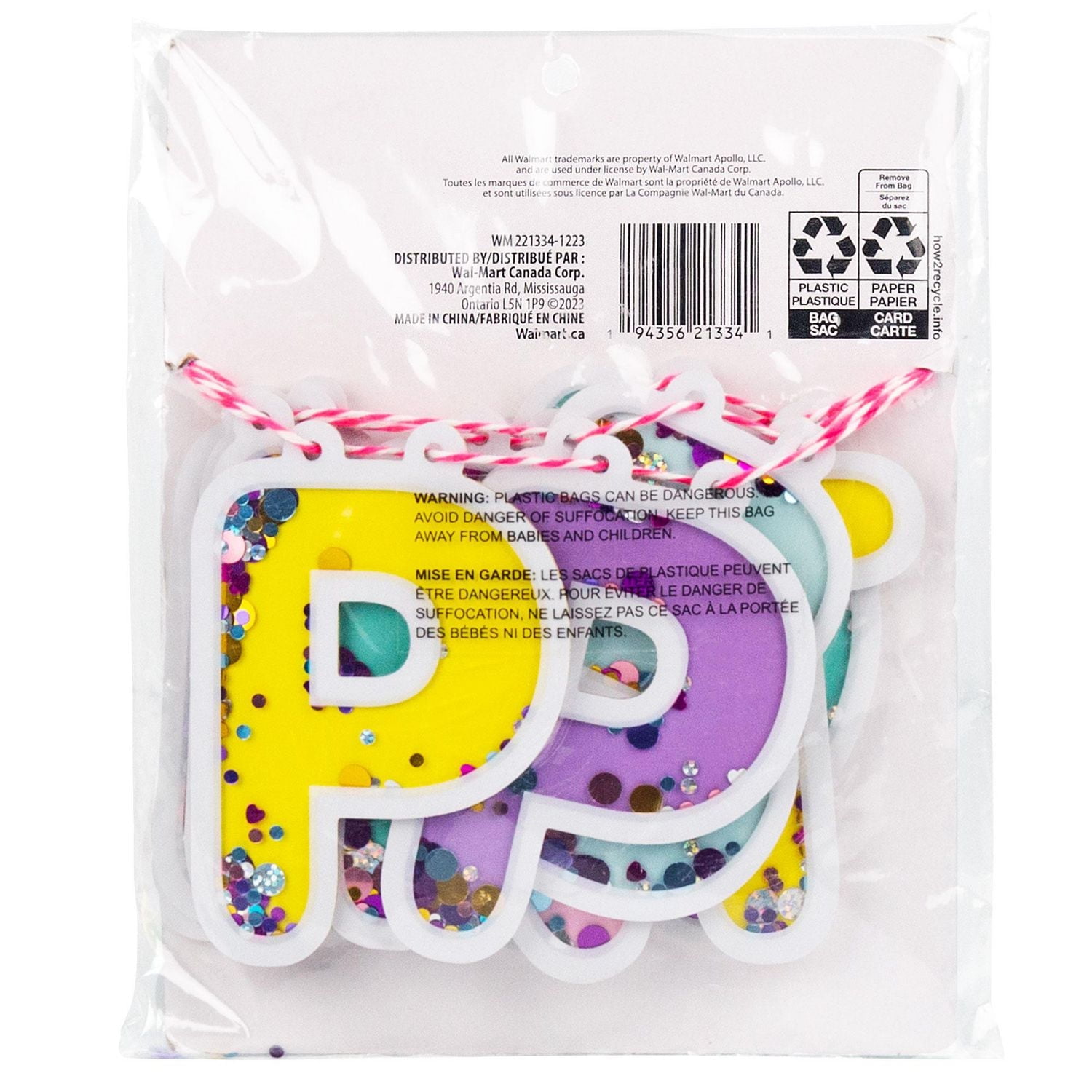 Bannière Joyeux anniversaire ornée de confettis, Way to Celebrate