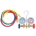 thumbnail image 2 of AC Manifold Gauge Set Diagnostic Charging Tools for Refrigerant R134a R12 R22 Complete HVAC Kit with 3 Color Coded Hoses for Car Auto Home Air Conditioning Service, 2 of 7