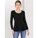 thumbnail image 3 of Top Allegra K Manga Larga Cuello Redondo Peplum Negro XL, 3 of 6