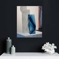 thumbnail image 4 of PRATYUS  Blue Abstract Wall Art Blue and White for Living Room Decor Modern Gray Abstract Geometric Canvas Print Picture Framed Artwork Bathroom Bedroom Home Decor 16x20 in/12x16 in, 4 of 4