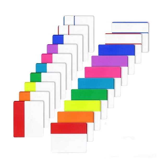1200 Pestañas, Pestañas de Índice Adhesivas 2 Pulgadas, Marcadores Página Colores, Divisorias Reposicionables (60 Juegos 10 Colores)