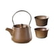 thumbnail image 5 of Tetera de cerámica tradicional con tapa, calentador de leche con filtro de té, teteras Infusor de té de 200ml de capacidad para cocina de acampada marrón, 5 of 8