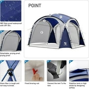 UNP Easy Beach Tent 12 X 12ft Pop Up Canopy UPF50+ Tent with Side Wall, Ground Pegs, and Stability Poles, Sun Shelter Rainproof, Waterproof for Camping Trips, Backyard Fun, Party Or Picnics (Khaki)