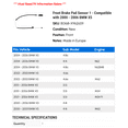 thumbnail image 2 of Front Brake Pad Sensor 1 - Compatible with 2000 - 2006 BMW X5 2001 2002 2003 2004 2005, 2 of 2