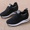 thumbnail image 5 of Willtoo Womens Sneakers Hidden Wedge Height Increasing Trainers Breathable Mesh Lace-Up Walking Shoes Lightweight Stretch Knit Casual Shoes, 5 of 5