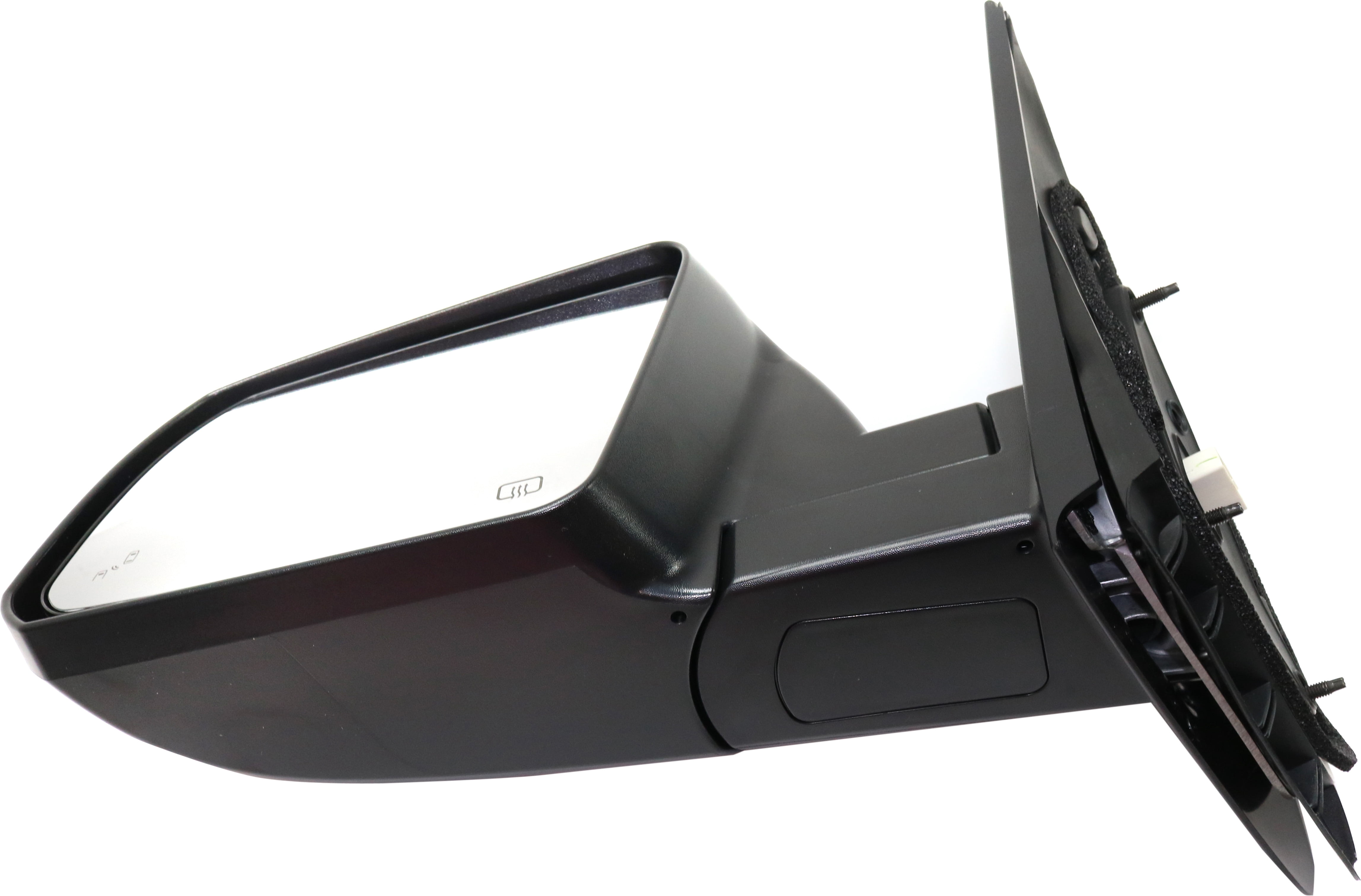 Mirror Compatible With 2014-2018 Toyota Tundra Left Driver Side Heated w/ Blind Spot Detection in Glass Textured Black Kool-Vue
