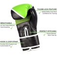 thumbnail image 6 of Kruzak Two-Tone Focus Mitts and Boxing Gloves Set for Kickboxing and Muay Thai MMA Training - Fitness Kit with Punching Pads for Martial Arts and Karate (Black/Green, 14 oz), 6 of 7