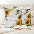 thumbnail image 3 of Sunflower Outdoor Waterproof Pillow Covers, Summer Flowers Hummingbird Vintage Decorative Square Throw Pillowcase Sofa Cushion Sham for Patio/Couch/Chair, 16"x16" 2 Pack, 3 of 8