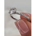 thumbnail image 4 of SOLITAIRE JEWELS 1.50 Ct Round Brilliant Moissanite Diamond Engagement Solitaire With Pave Ring 10K White Gold, 4 of 7