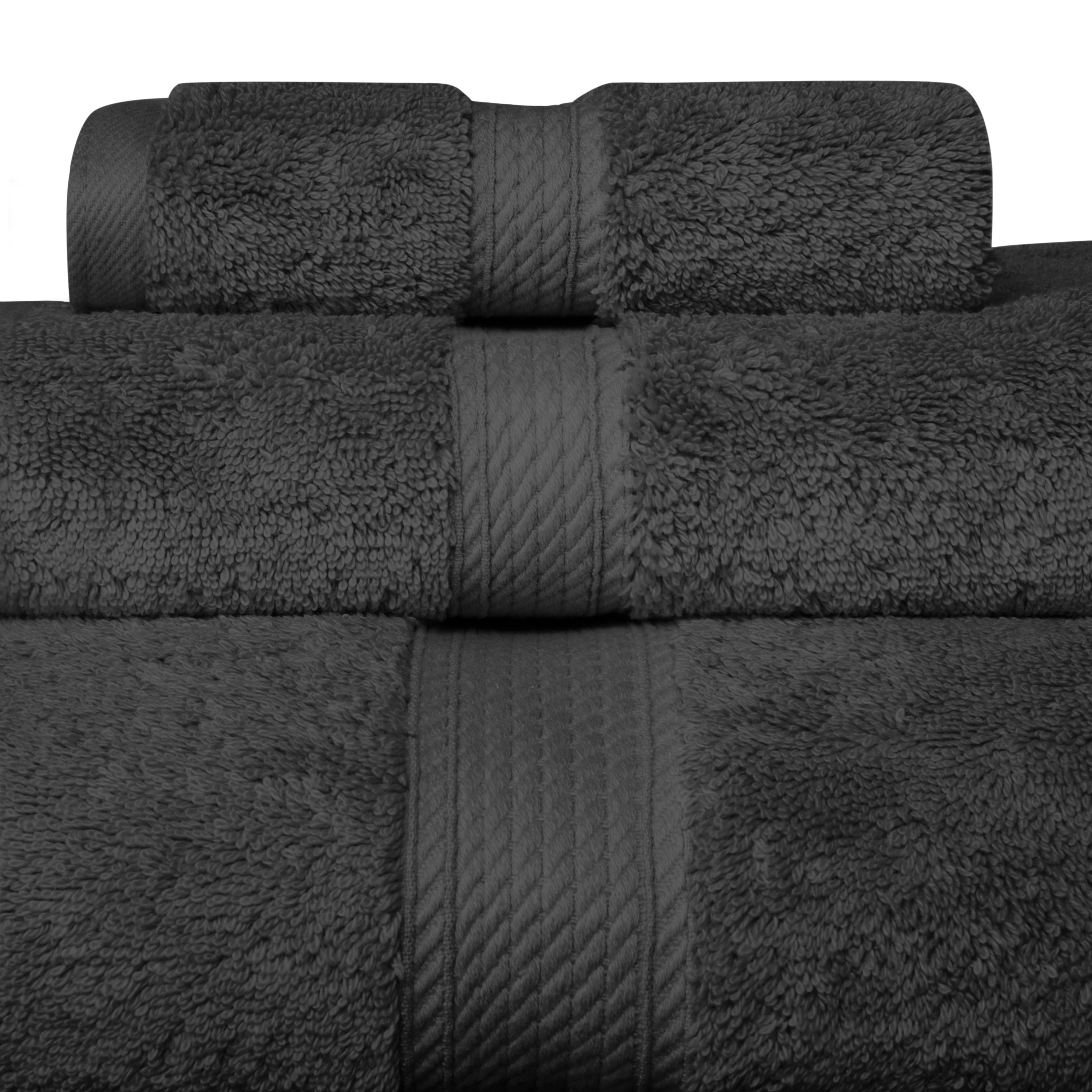 Premium Egyptian Cotton Highly Absorbent Assorted 3-Piece Plush Towel Set - 30" x 55", 20" x 30", 13" x 13"