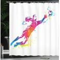 thumbnail image 4 of Ambesonne Rainbow Shower Curtain, Goalkeeper Catches Ball, 69"Wx84"L, Multicolor, 4 of 5