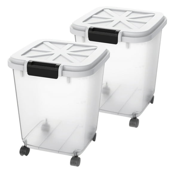 HANAMYA  Rice Storage Container with Measuring Cup Grain | Pet Food | Flour|40-lb, 2 count