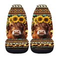 thumbnail image 5 of XYZCANDO Car Front Seat Covers Cow Sunflowe Print Set of 2 Car Seat Covers Decorative Truck Van Vehicle Easy Install Interior Accessories Car Seat Cover Set, 5 of 10
