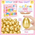 thumbnail image 3 of Huevos de Pascua SevenQ rellenables de plástico dorado, 100 unidades, para niños, 3 of 7