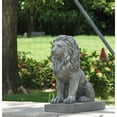 thumbnail image 3 of Hi-Line Gifts Sitting Lion Outdoor Garden Statue – 21.5” – Gray, 3 of 9