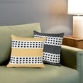 thumbnail image 4 of Ox Bay 20" x 20" Hand-Woven Yellow/ Black Stripe Organic Cotton Pillow Cover, 4 of 11