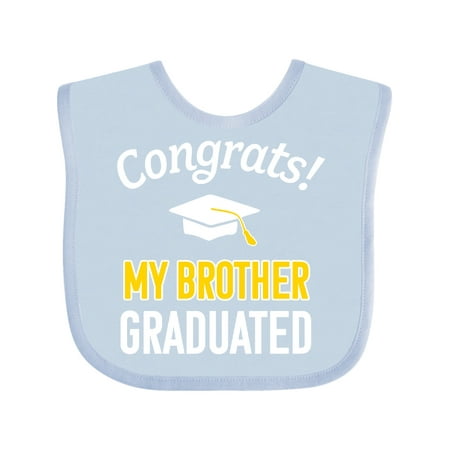 

Inktastic Congrats! My Brother Graduated with cap Boys or Girls Baby Bib