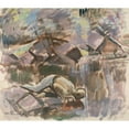 thumbnail image 2 of Magnus Enckell 22x20 Gold Ornate Framed and Double Matted Museum Art Print Titled - At the Spring (1921), 2 of 4