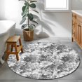 thumbnail image 3 of Round Rugs 3.3 Ft, Spring Floral Non Slip Area Rugs for Kitchen Bedroom Entryway, Retro Country Flowers Leaves Botanical Gray Washable Carpet Runner Rug Floor Mats for Bedroom Home Decor, 3 of 8