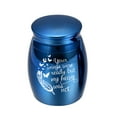 thumbnail image 4 of Walbest Blue Metal Mini Cremation Urn with Metal Interior, 4 of 7