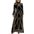 thumbnail image 2 of Vestido largo con arte en negro y dorado Vestidos largos vestidos para mujer vestidos vestidos conjuntos de playa para mujer, 2 of 5
