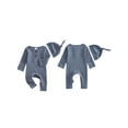 Aialyic Newborn Boy Ribbed Outfit Solid Long Sleeve Full Length