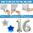 thumbnail image 3 of 16th Birthday Party Decorations Navy Blue Silver Happy 16th Birthday Banner with Metallic Night Blue Silver Latex Balloons Foil Number 16 Balloons for Boys Birthday Anniversary Party Decor Supplies, 3 of 8