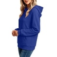 thumbnail image 5 of ClodeEU Women's Textured Hooded Drop Shoulder Long Sleeve Sweatshirt with Pockets,Casual Loose Fit Athletic Top ,Women's Plus L, 5 of 6
