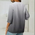 thumbnail image 4 of Jewelreauty Women Tunic Tops Casual Notch Neck Elbow Length Button T-Shirts Summer Trendy Tee, 4 of 6