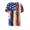 thumbnail image 5 of Red White and Blue Blouses 4th of July Womens Shirts Patriotic Women Shirts Womens Fourth of July Shirts Women's Casual Independence Day Printed Short Sleeved V-Neck Button Top, 5 of 5