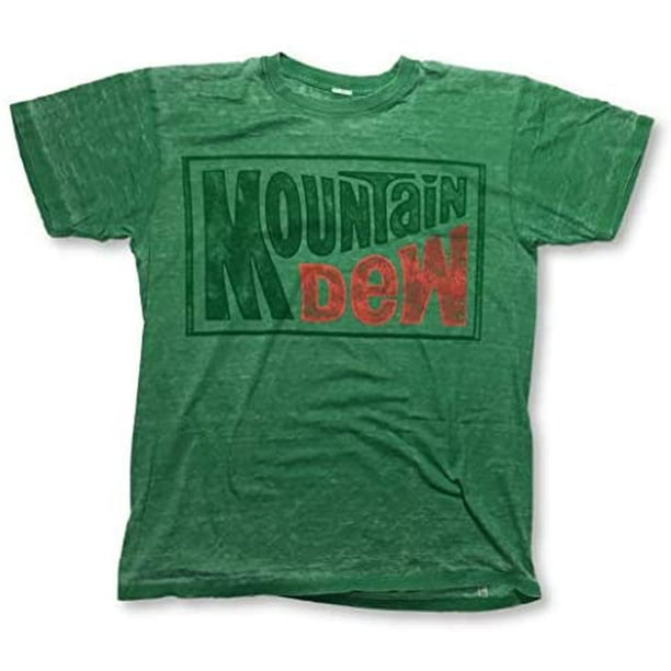 Hybrid Apparel MTN Dew Distressed Vintage Classic Logo TShirt (Large)