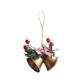 thumbnail image 1 of Campana de Navidad, decoración navideña, bonita hecha a mano para decoración de de Navidad con lazo para vacaciones, guirnaldas de Navidad, , oro, 1 of 8