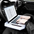 thumbnail image 2 of Car Steering Wheel Tray/Rear Seat Headrest Tray for Food Eating, Drinking and Writing Laptop, Gray Car Desk, 2 of 5