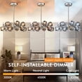 thumbnail image 4 of FINE MAKER 24 Inch Modern Luxury Crystal Chandelier, 12-Head Bedroom Chandelier, Dining Room Living Room Lighting Fixture (Chrome), 4 of 8