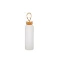 Mainstays Bamboo Lid 25 Oz Frosted Glass Bottle, Vanilla Dream