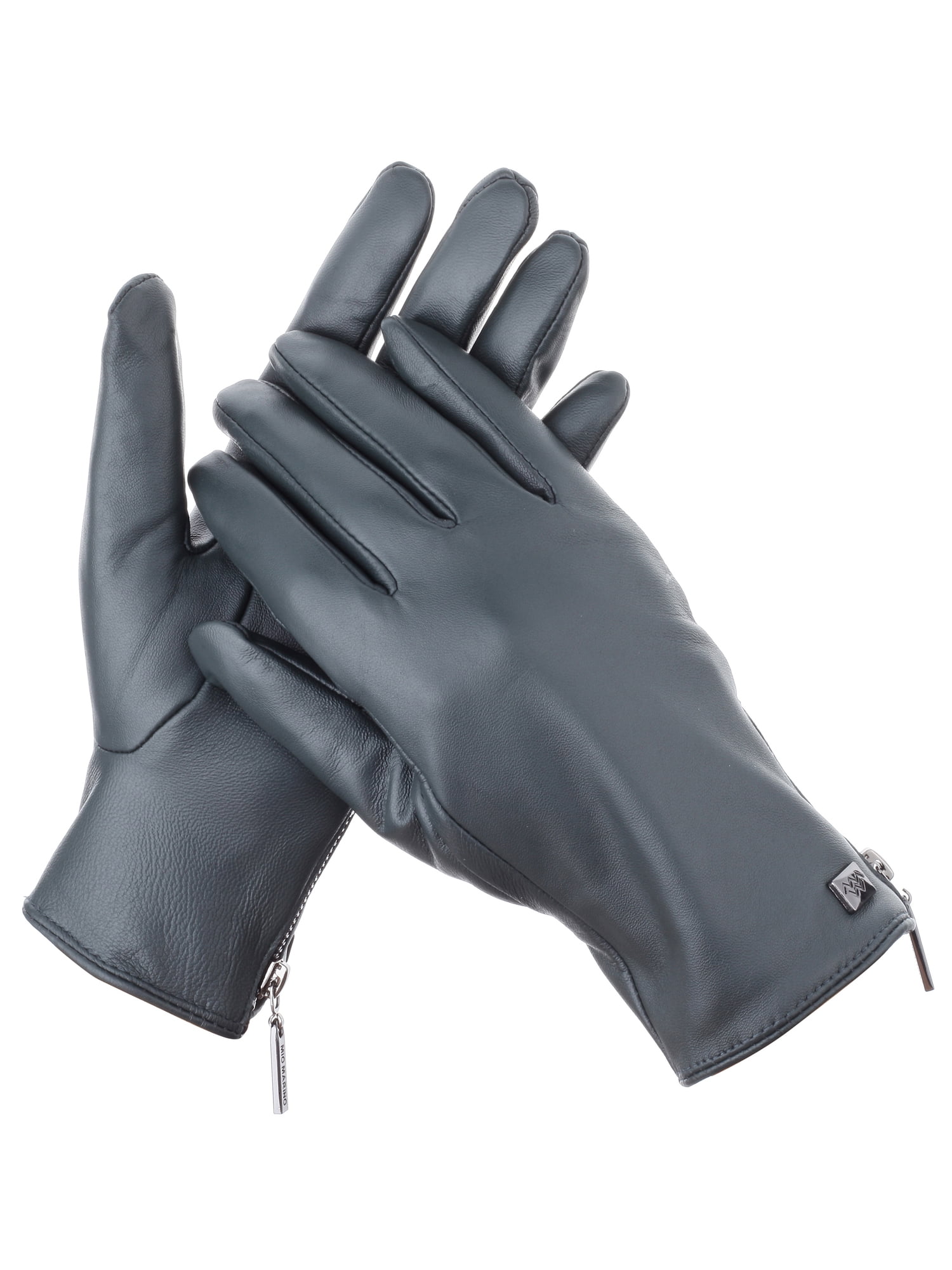 Wristed Zipper Leather Gloves - Walmart.com