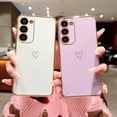 thumbnail image 6 of Samsung Galaxy S23 Plus 6.6" Case,Cute Plating Edge Love Hearts Pattern with Camera Lens Protection Phone Cover for Galaxy S23 Plus 5G,Pink, 6 of 10
