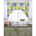 thumbnail image 2 of Watercolor Lemon Kitchen Swag Valances for Windows, Botanical Leaves Country Blue Swag Valances Curtains for Living Room, Rod Pocket Window Treatments for Bathroom, Bedroom, Cafe, 56"x36", 2 of 6