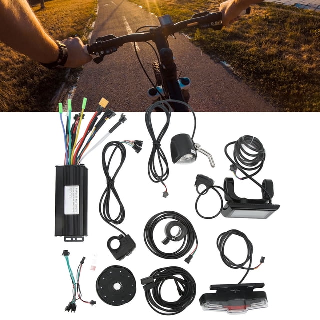 Kit De Conversión De Bicicleta Eléctrica, Kit De Controlador De Bicicleta Eléctrica Con Acelerador De Pulgar, Faro De Panel De Motor De 750W-1000W Para Piezas De Bricolaje