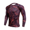 thumbnail image 2 of Greeniant Camisa delgada deportiva de manga larga de estilo informal de diseño Simple para hombre, camisetas estampadas de poliéster con cuello Uniforme atlético trueno rojo L Greeniant OD028984-04, 2 of 6