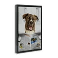 thumbnail image 3 of Stupell Industries Daily Dog Bathroom Humor Black Framed Floater Canvas Wall Art design by Jesse Keith, 25 x 17, 3 of 9