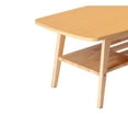 thumbnail image 6 of Bahamas 47" Natural Wood Coffee Table Mid-Century Modern Design with Storage Shelf, 6 of 6
