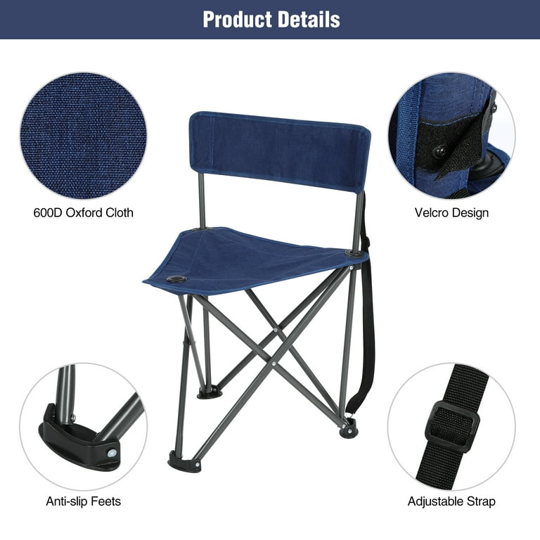 Portable Folding Stool Small Lightweight Travel Chair With Side