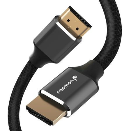 Fosmon HDMI 2.1 Cable 8K@60Hz 6.5ft, Premium Certified 48Gbps Ultra High Speed, 4K@120Hz, Dynamic HDR, HDCP 2.3, 3D, eARC, 30AWG Cotton Braided Compatible with UHD TV, Monitor, PS4/PS5, Xbox One/X/S